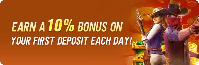 Earn A 10% Bonus On Your Frist Deposit Each Day!